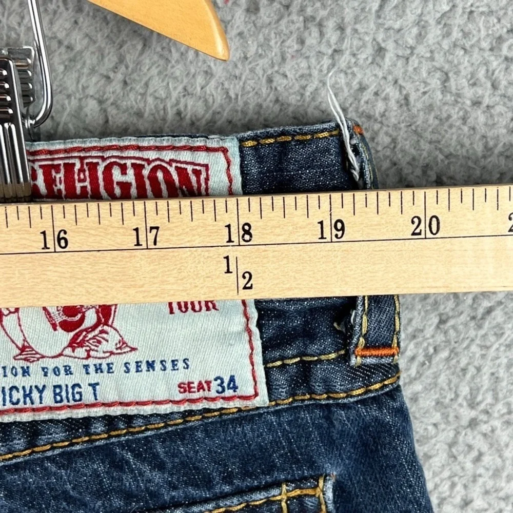 VTG Y2K True‎ Religion Ricky Big T Jeans Men's Sz 36 Seat 34 Meas. 38x32 USA